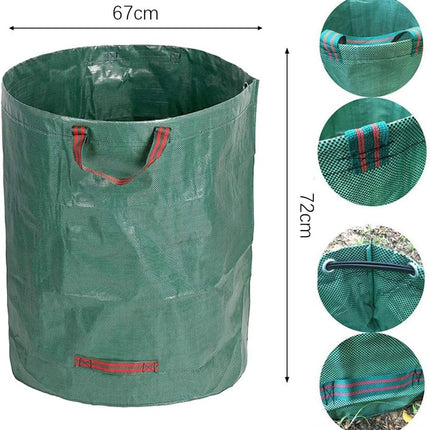 Reusable Gardening Lawn Leaf Bag, 272L, Green, 1 Count.