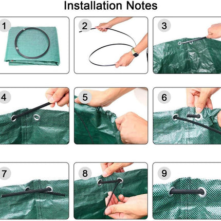 Reusable Gardening Lawn Leaf Bag, 272L, Green, 1 Count.