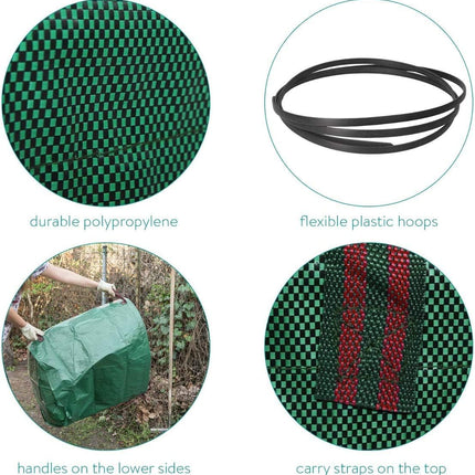 Reusable Gardening Lawn Leaf Bag, 272L, Green, 1 Count.