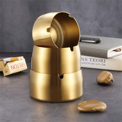 IME Windproof Ashtray Portable Ash Tray Stainless Steel Smoke Ashtrays for Patio Outdoors Home Office Party Bar.