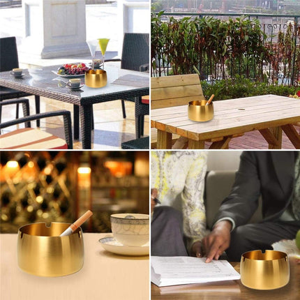 IME Windproof Ashtray Portable Ash Tray Stainless Steel Smoke Ashtrays for Patio Outdoors Home Office Party Bar.