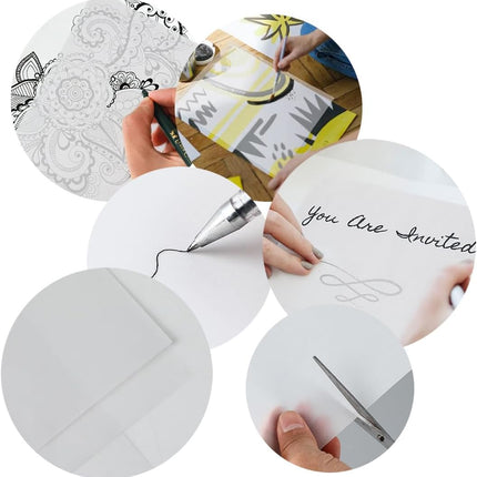 Translucent Sulfuric Paper A4 Tracing Paper 50 Sheets Copy Transfer Sulfuric Acid Paper for Animation Calligraphy Drawing Copying.