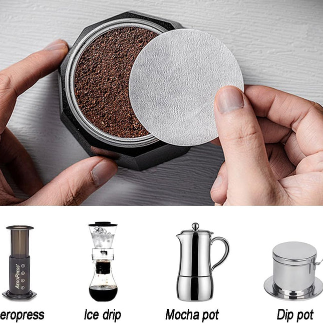 Disposable Replacement Coffee Paper Filters, 600 Counts 64mm Natural Unbleached Disposable Coffee Paper Filter for Aeropress Espresso Maker.
