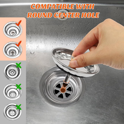 2 Packs Kitchen Sink Strainer Drain Stopper, 3.15 Inch/8cm 304 Stainless Steel Sink Plug with Anti-Clogging Basket.