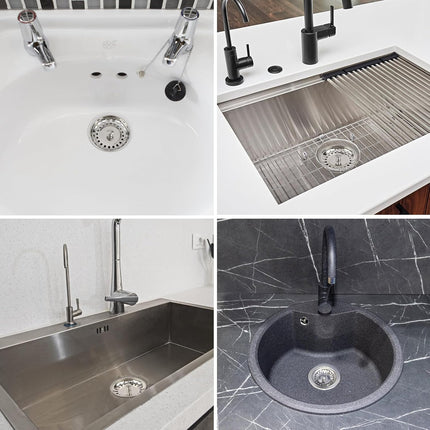 2 Packs Kitchen Sink Strainer Drain Stopper, 3.15 Inch/8cm 304 Stainless Steel Sink Plug with Anti-Clogging Basket.