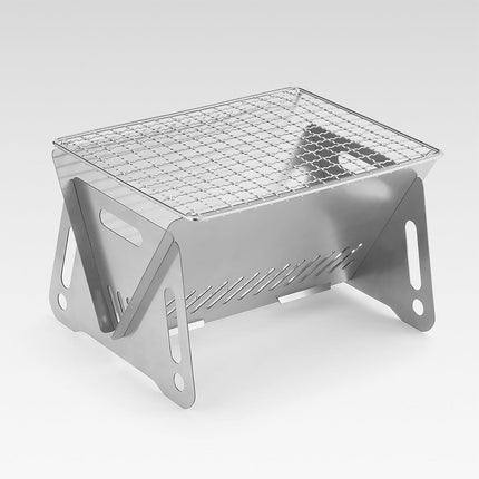 Portable Folding Camping Grill, Portable Fire Pit for Camping, Outdoor Campfire Grill Cooking for Picnics Fire Pit, Stainless Steel Assemblable Removable Stove with Grill Mesh.