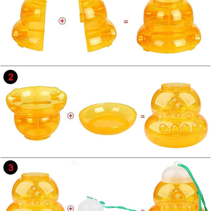 2 Pack Wasp Trap Hornets, Yellow Jackets Wasp Repellent, Hornet Trap, Bee Traps Wasps, Wasp Traps for Outdoors, Effective and Reusable, Safe and Natural, No Bottom Seam.