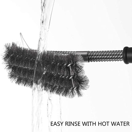 2 Pack BBQ Grill Brush, 18 inch BBQ Accessories, BBQ Cleaning Brush Safe Bristle Free BBQ Brush,100% Rust-Proof Stainless Steel- BBQ Grill Cleaner for Gas, Charcoal, Smoker, Porcelain, Infrared Grill.