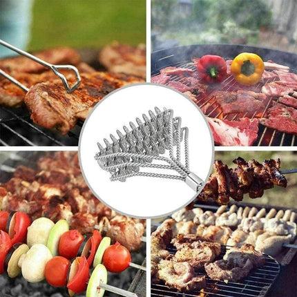 2 Pack BBQ Grill Brush, 18 inch BBQ Accessories, BBQ Cleaning Brush Safe Bristle Free BBQ Brush,100% Rust-Proof Stainless Steel- BBQ Grill Cleaner for Gas, Charcoal, Smoker, Porcelain, Infrared Grill.