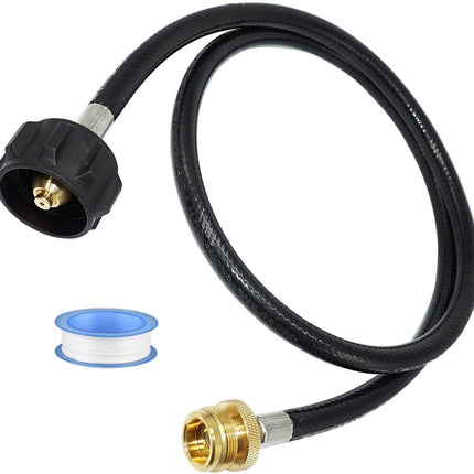 Propane Hose Adapter, Connects 1lb BBQ to 20lb Gas Tanks, for Portable Grill, Buddy Heater, Tabletop Stove, Griddle - QCC1 Connector.