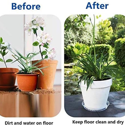 24 Pack Plant Saucer, Clear Plastic Plant Pot Saucer, Made of Thicker, Stronger Plastic, with Unique Design, Durable Flower Plant Tray for Indoor and Outdoor Plants(4 Size, 6/8/10/12 Inch).