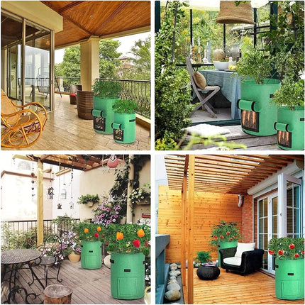 3 Pack 10 Gallon Grow Bags, Breathable Nonwoven Fabric Pots, Potatoe Grow Bag with Handles,Heavy Duty Thickened Vegetable/Flower/Plant Grow Bags(3 Color).