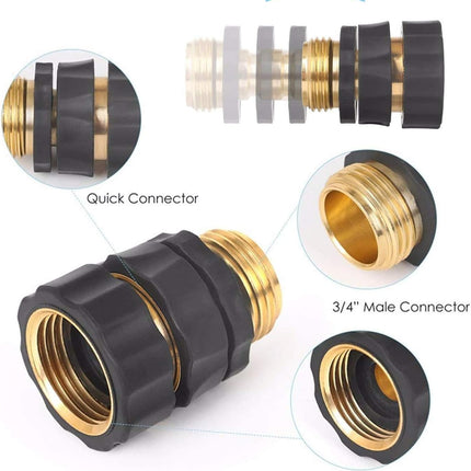 10PACK 3/4" Garden Hose Quick Connect Set Aluminum Hose Kitchen Faucet Connector Kit Thread Fittings Male Female Adapter 5 Pairs (5 Male Connects + 5 Female Connects).