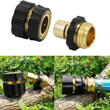 10PACK 3/4" Garden Hose Quick Connect Set Aluminum Hose Kitchen Faucet Connector Kit Thread Fittings Male Female Adapter 5 Pairs (5 Male Connects + 5 Female Connects).