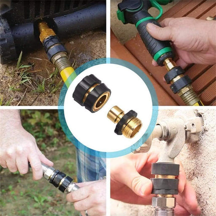 10PACK 3/4" Garden Hose Quick Connect Set Aluminum Hose Kitchen Faucet Connector Kit Thread Fittings Male Female Adapter 5 Pairs (5 Male Connects + 5 Female Connects).