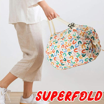 Reusable Shopping Bag, Portable Foldable Nylon Grocery Bag with Zipper, Large Capacity Luggage Bags for traveling, Camping, Picnics, and Fitness.