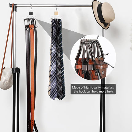 Belt Hanger Tie Rack, 2 Pcs Closet Hanger Organizer 360° Rotatable Metal Belt Holder for Closet Accessories Organizer and Storage.