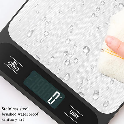 Food Kitchen Scale, 11lb Rechargeable Food Scale Digital Scale Kitchen Weight Grams and Ounces for Cooking Baking Stainless Steel.