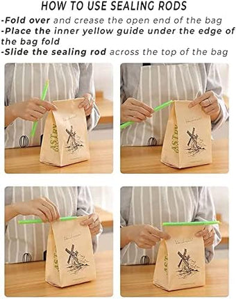 32 PCS Food Bag Sealer Sticks, 4 to 12 Inch Chip Clips, 4 Lengths Storage Closures for Keeping Snack Fresh, Grip Sealers for Pet Dog Food (32).