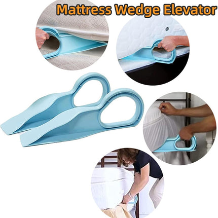 Mattress Lifter Mattress Wedge Elevator, 4 PCS 15.2"x5.4" Ergonomic Mattress Lifter Tool for Changing Sheets Bed Making Alleviate Back Pain (Large & Small).