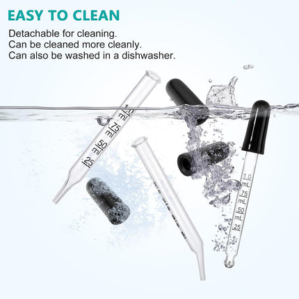 Eye Dropper Glass Pipette 12 Pcs 1ml, Calibrated Capacity Droppers with Measurements 4 Bent, 4 Ball & 4 Straight Tip with 3 Cleaning Brush for Laboratory, Liquid, Essential Oils.