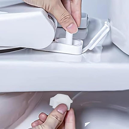 Toilet Seat Hinge Bolt Screw, 4 PCS Universal Plastic Downlock Nuts Toilet Seat Hinge Bolts Replacement Parts for Fixing Top Mount Toilet Seat Hinges.