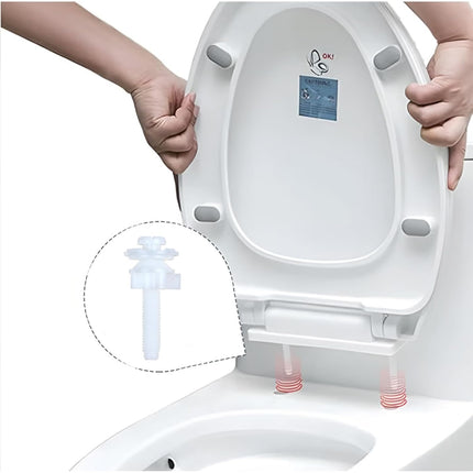 Toilet Seat Hinge Bolt Screw, 4 PCS Universal Plastic Downlock Nuts Toilet Seat Hinge Bolts Replacement Parts for Fixing Top Mount Toilet Seat Hinges.