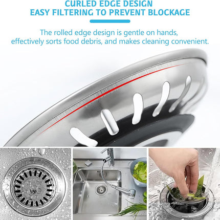 2 Pack Kitchen Sink Strainer, Stainless Steel Sink Drain Stopper, 3.15 Inch/8cm Sink Plug.