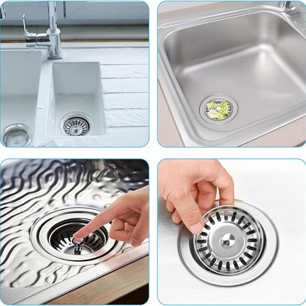 2 Pack Kitchen Sink Strainer, Stainless Steel Sink Drain Stopper, 3.15 Inch/8cm Sink Plug.
