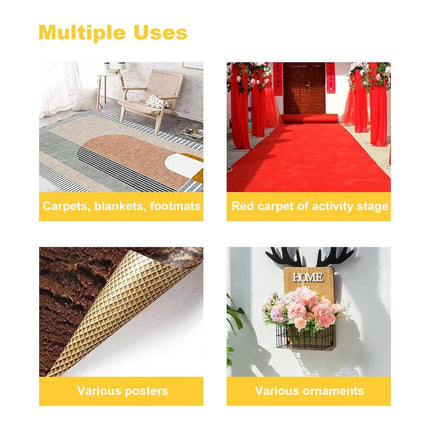 Double Sided Tape Heavy Duty, 2 in X 66 FT (20m) Double Sided Adhesive Tape Super Sticky Carpet Tape Fabric Strong Wall Mounting Tape (Yellow).