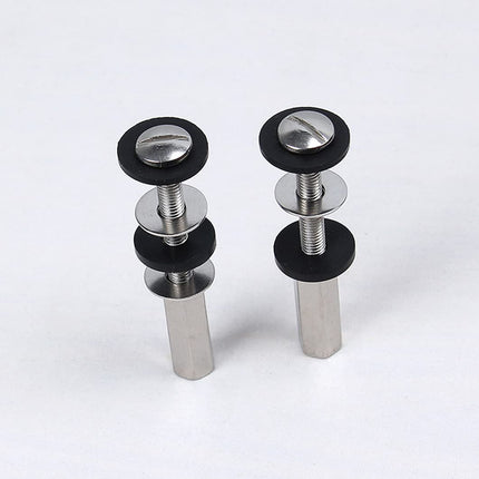 Toilet Tank to Bowl Bolt Kits, 2 Pack Toilet Bolt Kit for Tank Heavy Duty Washers and Round Cover Caps with Extra Long Nut Screw (Silver).