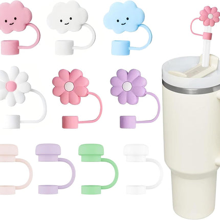 10 Pcs Straw Cover Cap for Stanley Cup, 10mm/0.4in Silicone Covers Accessories for Water Cup Straw, Dust proof and Leak proof.