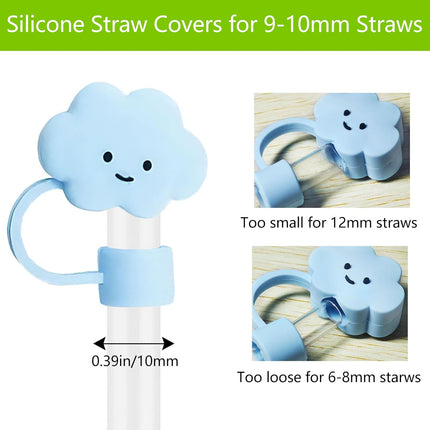 10 Pcs Straw Cover Cap for Stanley Cup, 10mm/0.4in Silicone Covers Accessories for Water Cup Straw, Dust proof and Leak proof.