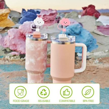 10 Pcs Straw Cover Cap for Stanley Cup, 10mm/0.4in Silicone Covers Accessories for Water Cup Straw, Dust proof and Leak proof.