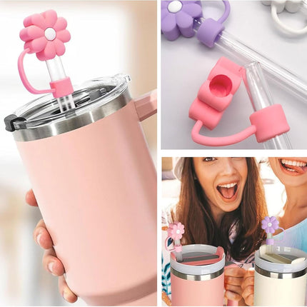 10 Pcs Straw Cover Cap for Stanley Cup, 10mm/0.4in Silicone Covers Accessories for Water Cup Straw, Dust proof and Leak proof.