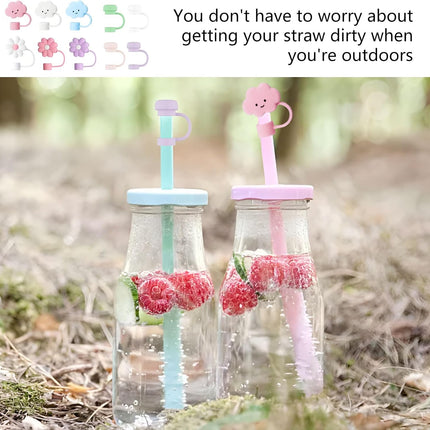 10 Pcs Straw Cover Cap for Stanley Cup, 10mm/0.4in Silicone Covers Accessories for Water Cup Straw, Dust proof and Leak proof.