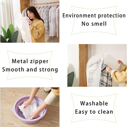 Garment Bag Suit Bag, 5 Pack Coat Cover Clothes Storage Bags Garment Dust Cover Bags with Zipper for Coat Suits Dresses Costumes Uniforms (40 x 24in, L).