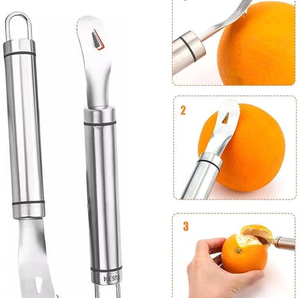 Stainless Steel Orange Peeler Tool Grapefruit Knife, Lemon Citrus Peel Cutter Vegetable Slicer Fruit Tools Kitchen Gadgets (2 Pack).