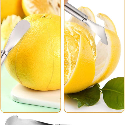 Stainless Steel Orange Peeler Tool Grapefruit Knife, Lemon Citrus Peel Cutter Vegetable Slicer Fruit Tools Kitchen Gadgets (2 Pack).