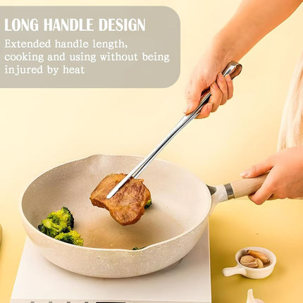 2 Pcs BBQ Kitchen Tongs, Stainless Steel Heat Resistant Tweezer Tongs Utensils for Kitchen Cooking, Grilling.