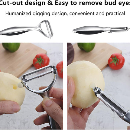 Vegetable Peeler Swivel Potato Peelers, Multifunction Peeler Set, Sharp Stainless Steel Blades and Ergonomic Handle.