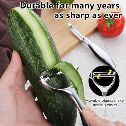 Vegetable Peeler Swivel Potato Peelers, Multifunction Peeler Set, Sharp Stainless Steel Blades and Ergonomic Handle.