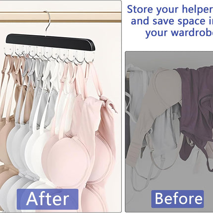 Belt Hanger Bra Hanger Tie Rack, Belt Organizer for Closet Accessories with 14 Hooks, Sturdy Wood for Closet Organizers and Storage.