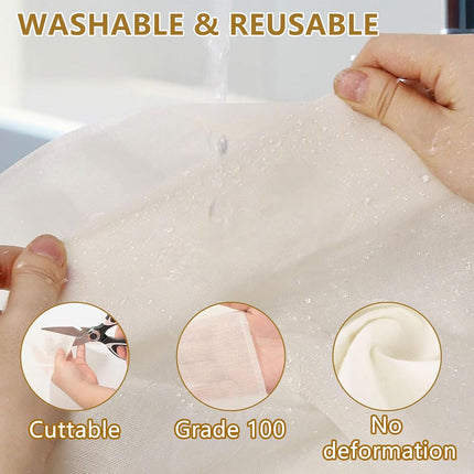 Cheese Cloths,100% Cotton Reusable Cheesecloth with Closed Edges, 2 Pcs 50 x 50cm and 1 Pcs 100 x 100cm Unbleached Muslin Cloth Mesh Fabric Filter for Straining, Cooking, Juice, Cheese Making.