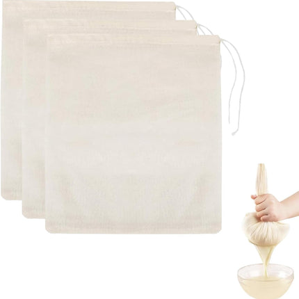 Nut Milk Bags, 3 Pack Cheesecloth Bags Filter, 13.78 x 17.72 in, Unbleached Cotton Muslin Cloth Bags for Cheese, Tea, Yogurt, Nut Milk, Juice, Wine, Coffee.