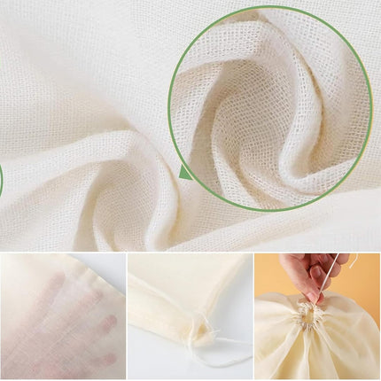 Nut Milk Bags, 3 Pack Cheesecloth Bags Filter, 13.78 x 17.72 in, Unbleached Cotton Muslin Cloth Bags for Cheese, Tea, Yogurt, Nut Milk, Juice, Wine, Coffee.