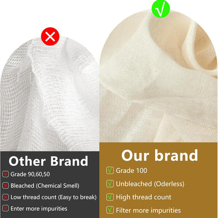 Nut Milk Bags, 3 Pack Cheesecloth Bags Filter, 13.78 x 17.72 in, Unbleached Cotton Muslin Cloth Bags for Cheese, Tea, Yogurt, Nut Milk, Juice, Wine, Coffee.