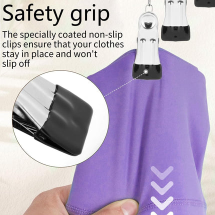 Legging Organizer for Closet, 2 Pack Metal Yoga Pants Hangers 10 Clips Holds 20 Leggings, Space Saving Hanging Closet Organizer Rubber Coated for Organizers and Storage (Black).
