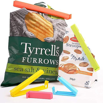 Plastic Food Bag Sealing Clip, 20 PCS Reusable Food Sealing Clips Colorful Snack Sealing Clip Bag Clips for Food Storage(2.4/3.5/5.1/7.1in).