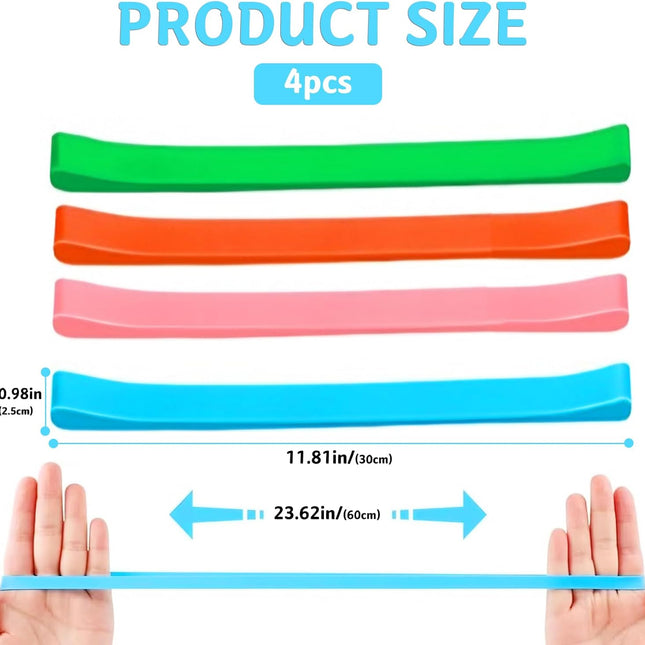 Towel Bands (4 Pack), Stretch Silicone Beach Towel Clips for Beach Pool & Cruise Chairs, Summer Beach Trip Essentials.